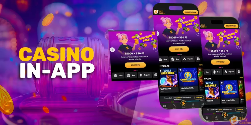 Play casino games on the mobile app