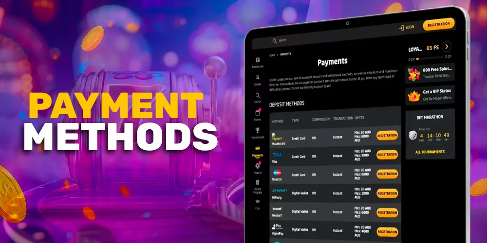 Available payment methods